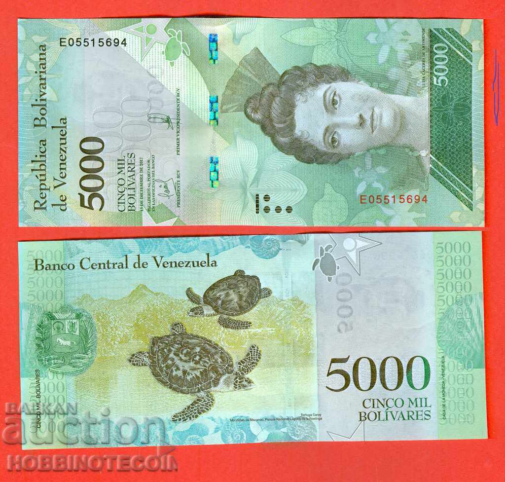 VENEZUELA VENEZUELA 5 000 5000 ediția 13 12 2017 THIN UNC