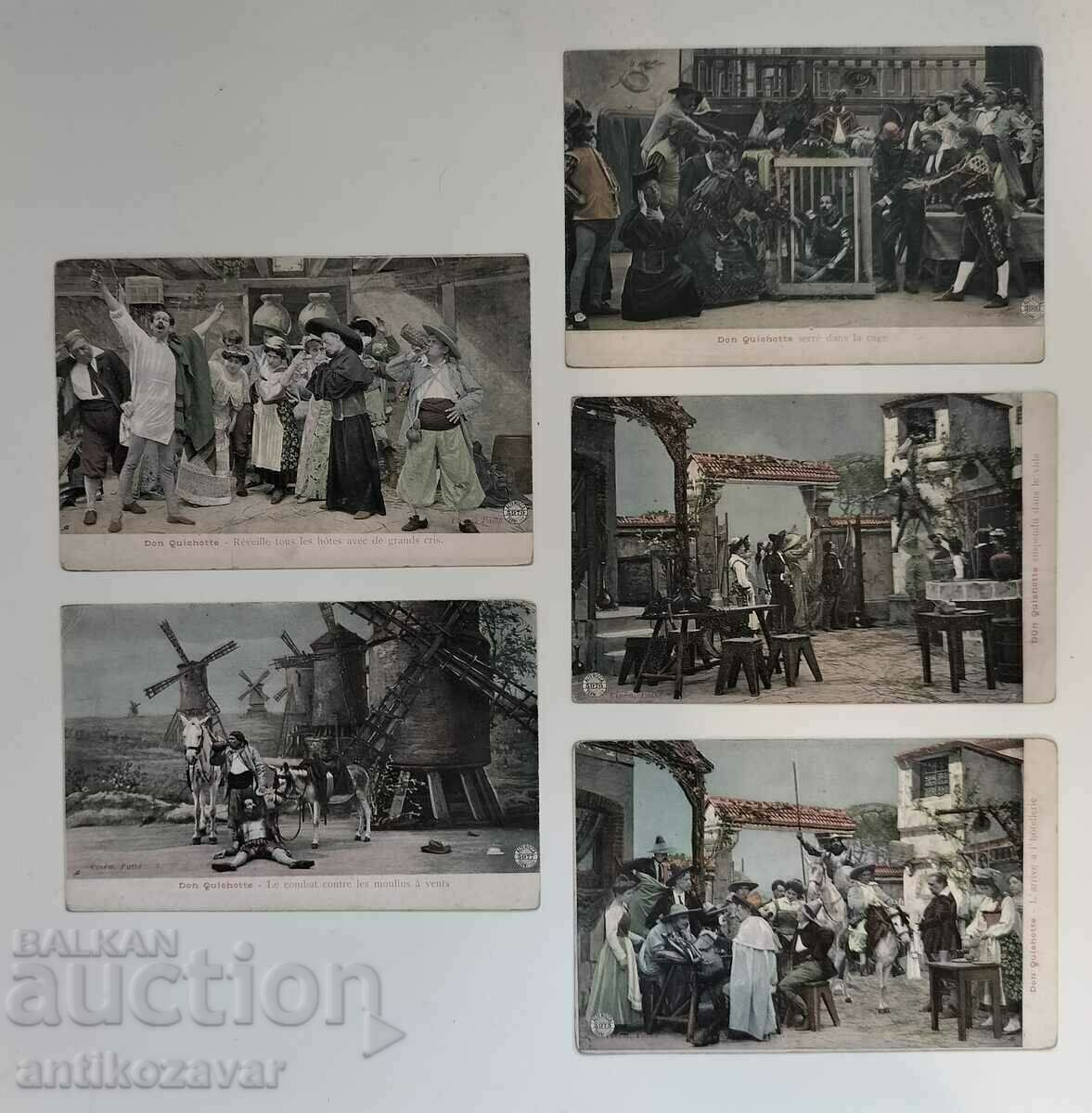 Lot of old postcards, film postcards of Don Quixote - 1910. Lot of old postcards, film postcards of Don Quixote - 1910.