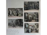 Lot of old postcards, film postcards of Don Quixote - 1910.