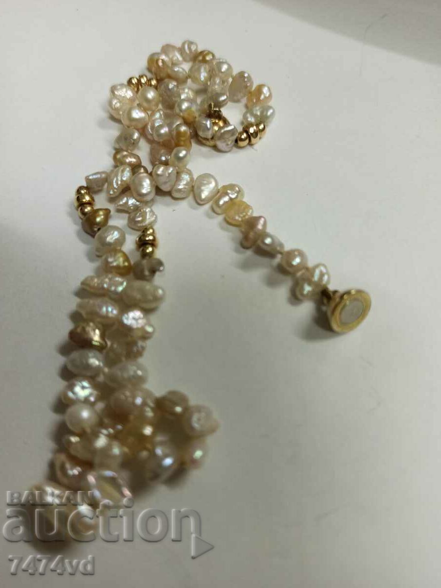 Delivery of Stylish pearl necklace - Keshi pearls, silver and gold! Delivery of Stylish pearl necklace - Keshi pearls, silver and gold!