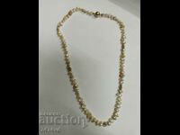 Stylish pearl necklace - Keshi pearls, silver and gold!