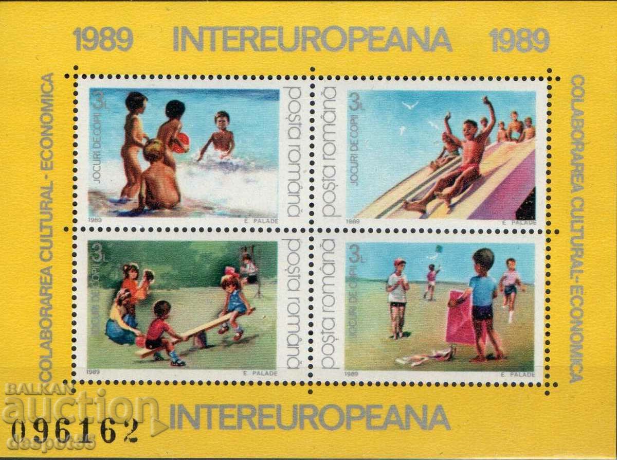 1989. Румъния. INTEREUROPEANA - Детски игри. Блок.