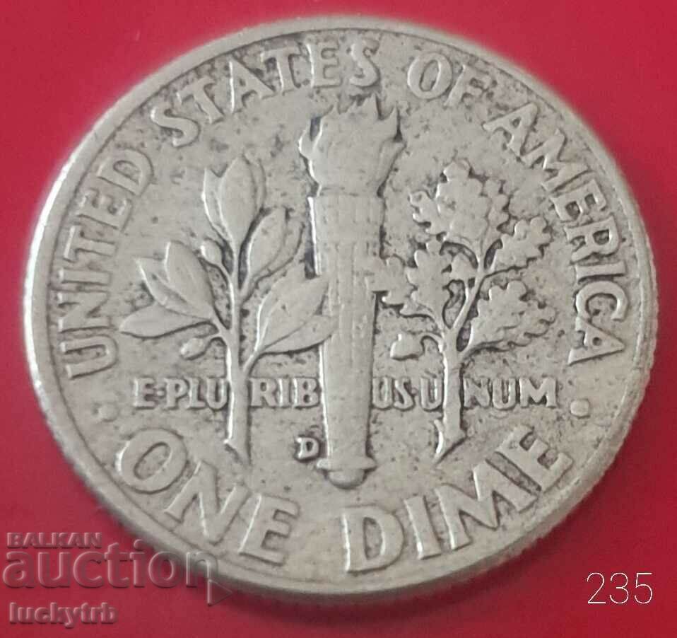 1 dime 1960 "D" - USA - Silver