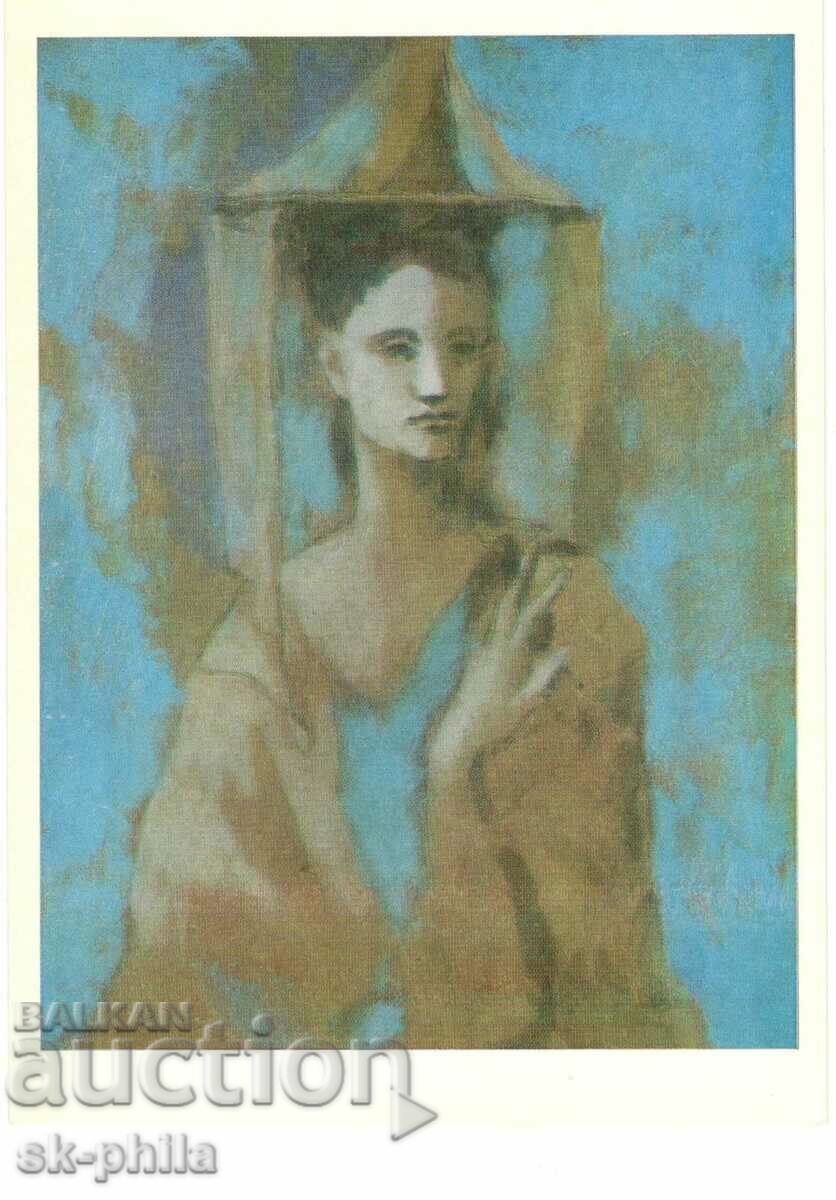 Old postcard - art - P.Picasso - Girl from the island of Mallorca