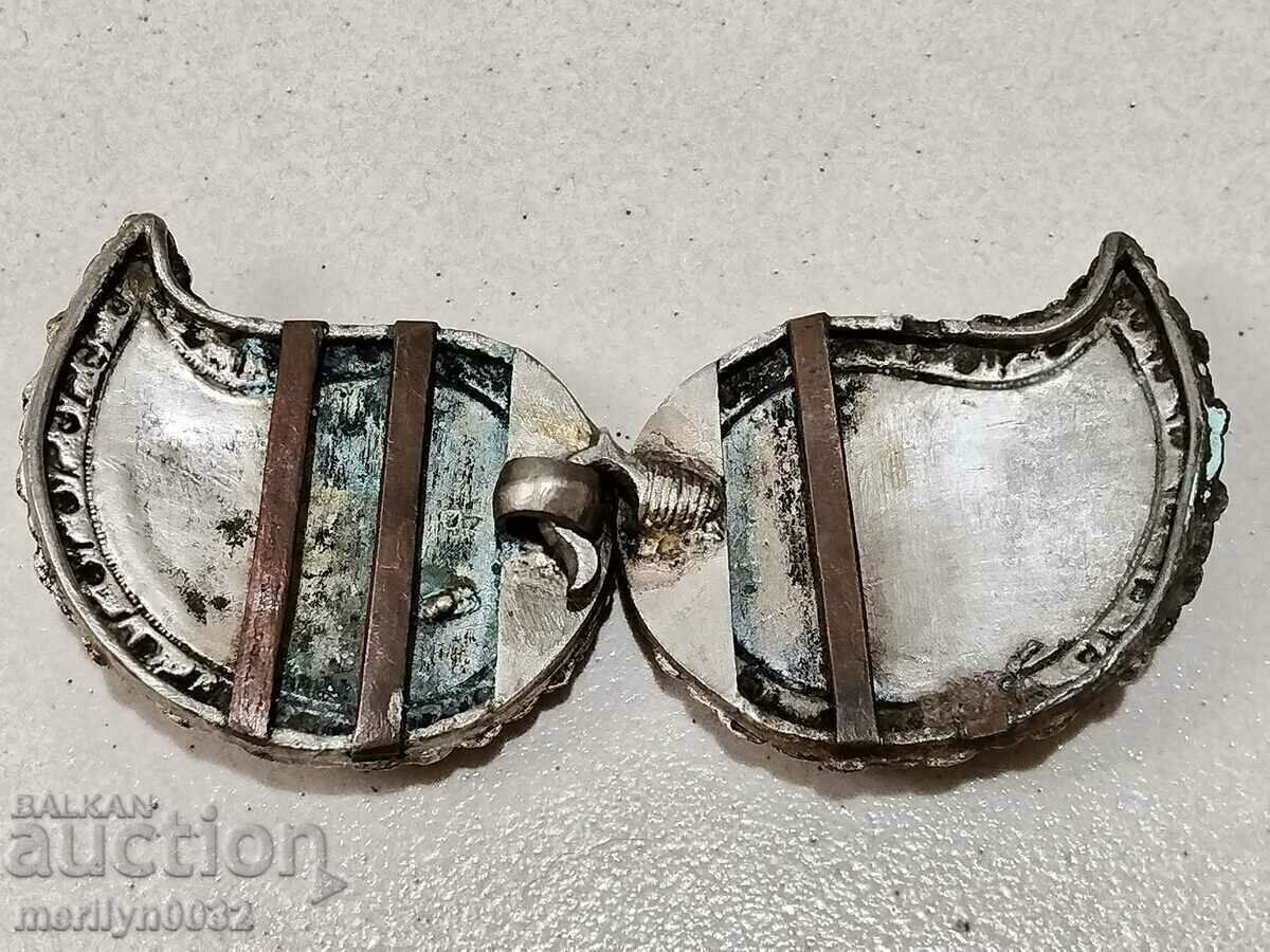 Auction  Revival silver pafts with horn silver pafts