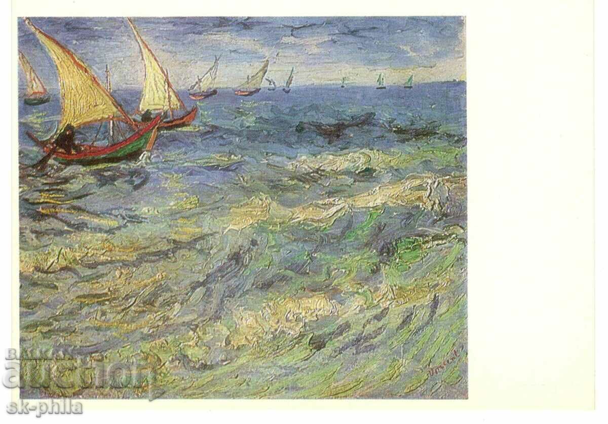 Old postcard - art - Vincent van Gogh, Sea