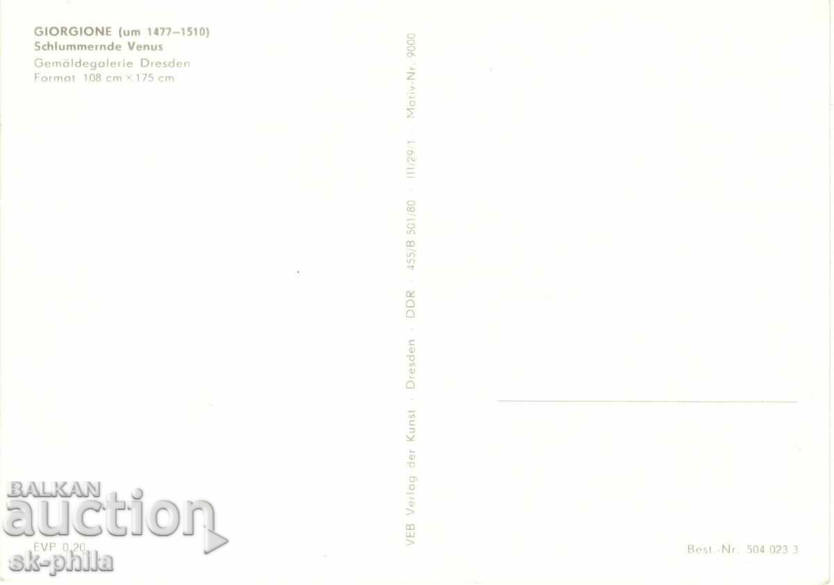 Old postcard - art - Giorgione, Sleeping Venus with price 1.00 BGN | € 0.51 Old postcard - art - Giorgione, Sleeping Venus with price 1.00 BGN | € 0.51
