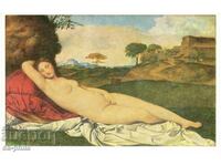 Old postcard - art - Giorgione, Sleeping Venus