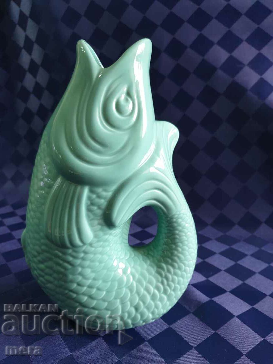 German porcelain fish shaped vase