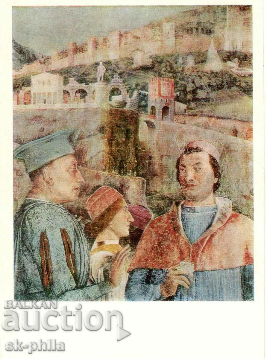 Old card - art - A. Mantegna, Meeting with the Cardinal