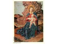 Old card - art - A. Mantegna, Madonna