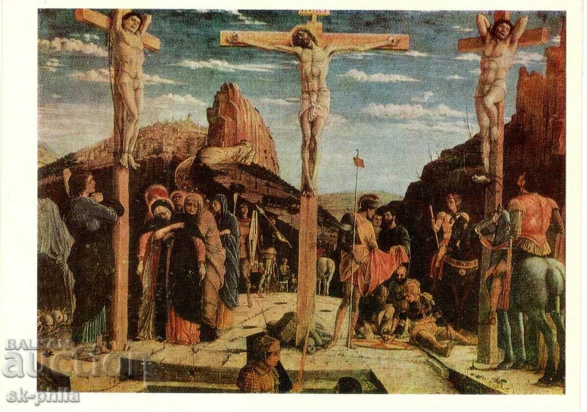 Old postcard - art - A. Mantegna, Golgotha