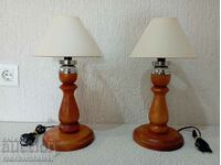 Set of two antique wooden lamps - lamp