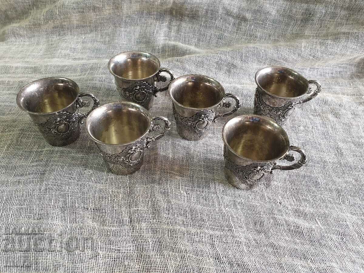 Посребрени чашки - 6 броя с цена 52.00 лв. | € 26.59 Посребрени чашки - 6 броя с цена 52.00 лв. | € 26.59