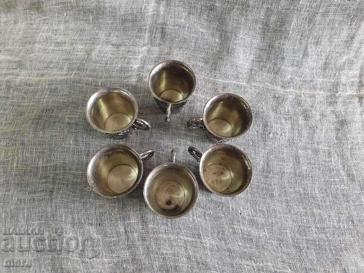 Посребрени чашки - 6 броя - 5 Посребрени чашки - 6 броя - 5