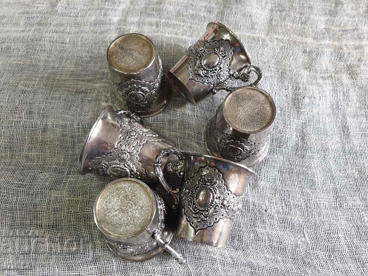 Посребрени чашки - 6 броя - 6 Посребрени чашки - 6 броя - 6