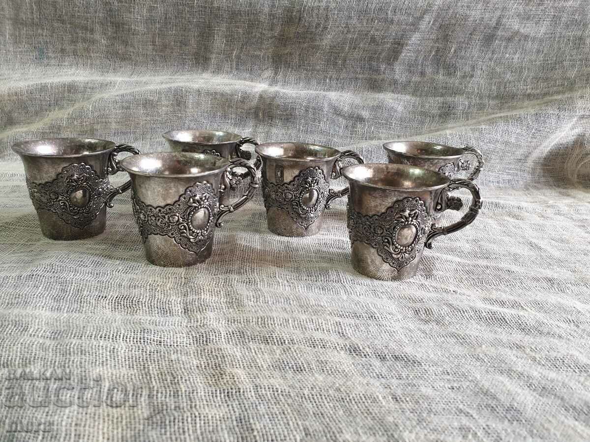 Silver-plated cups - 6 pieces