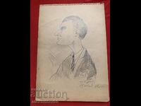 Caricature/Portrait of Vasil Kirkov/?/ Actor 1951.Signature