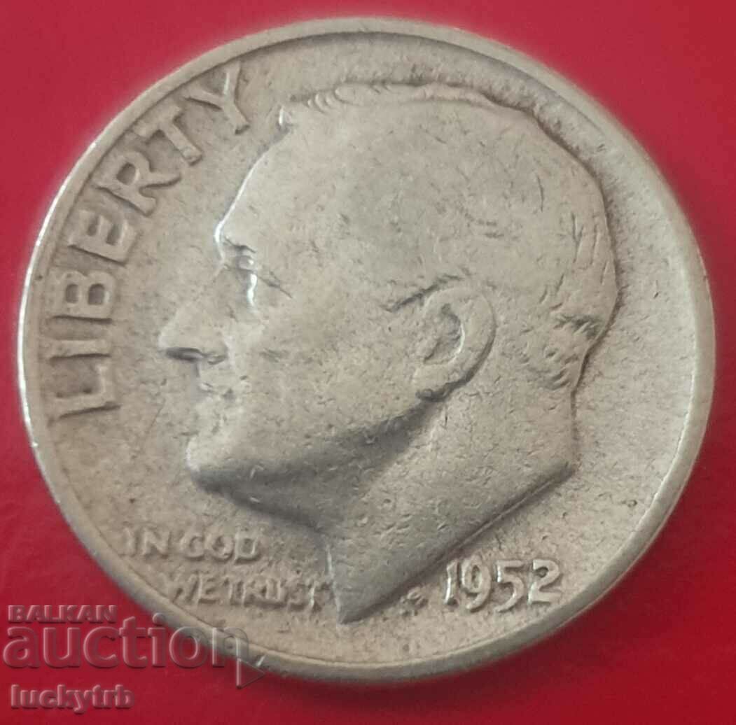 1 dime 1952 - USA - Silver with price € 7.60 | 14.86 BGN