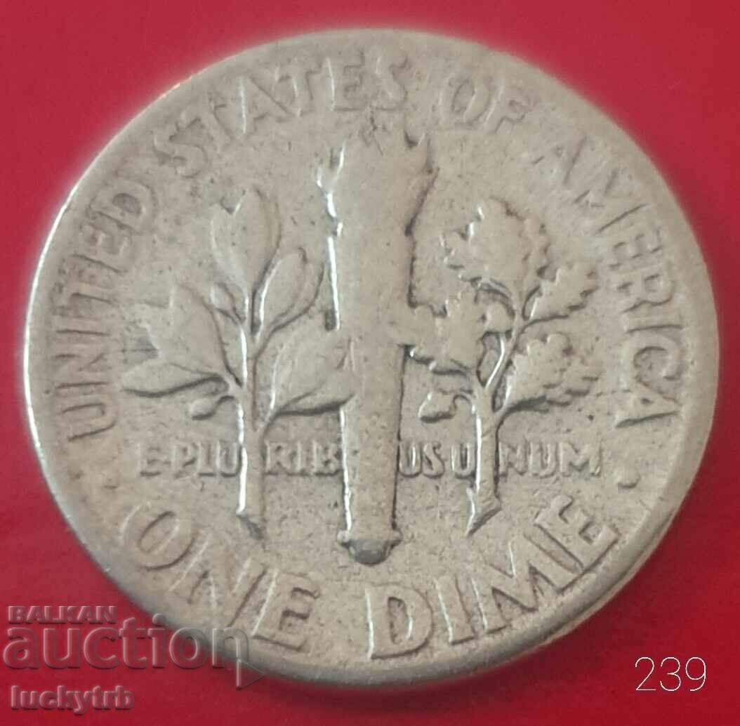 1 dime 1952 - SUA - Argint