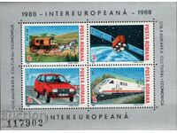 1988. România. INTEREUROPEANA - Transport si comunicatii. Bloc.