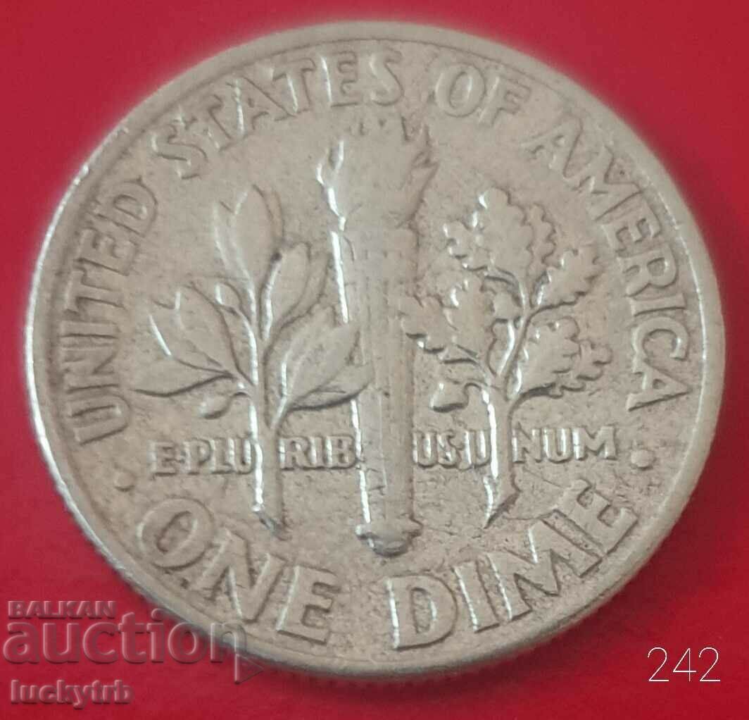 1 dime 1962 - SUA - Argint