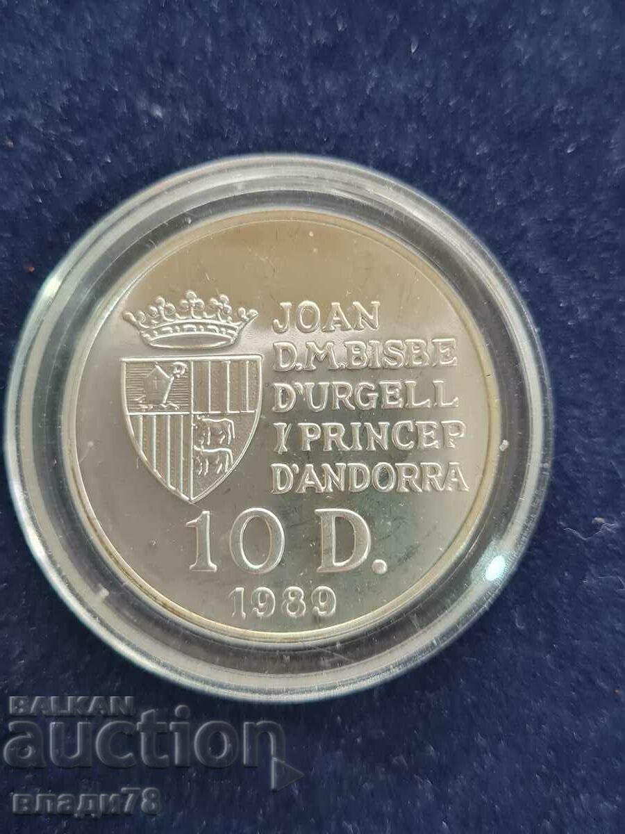 Silver coin 10 dinars 1989