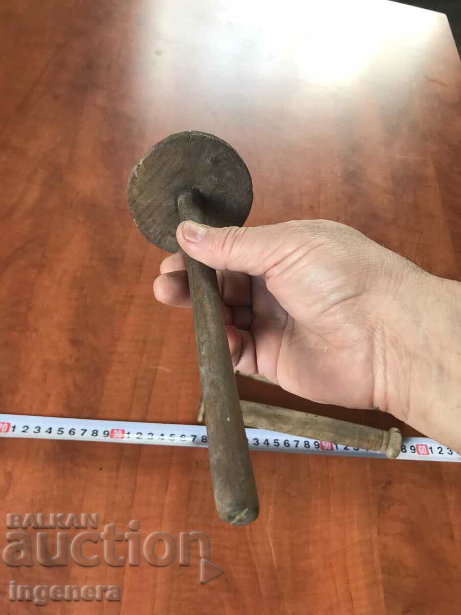 PARTS ROLL SPOOL WOOD LOOM ANTIQUE - 5