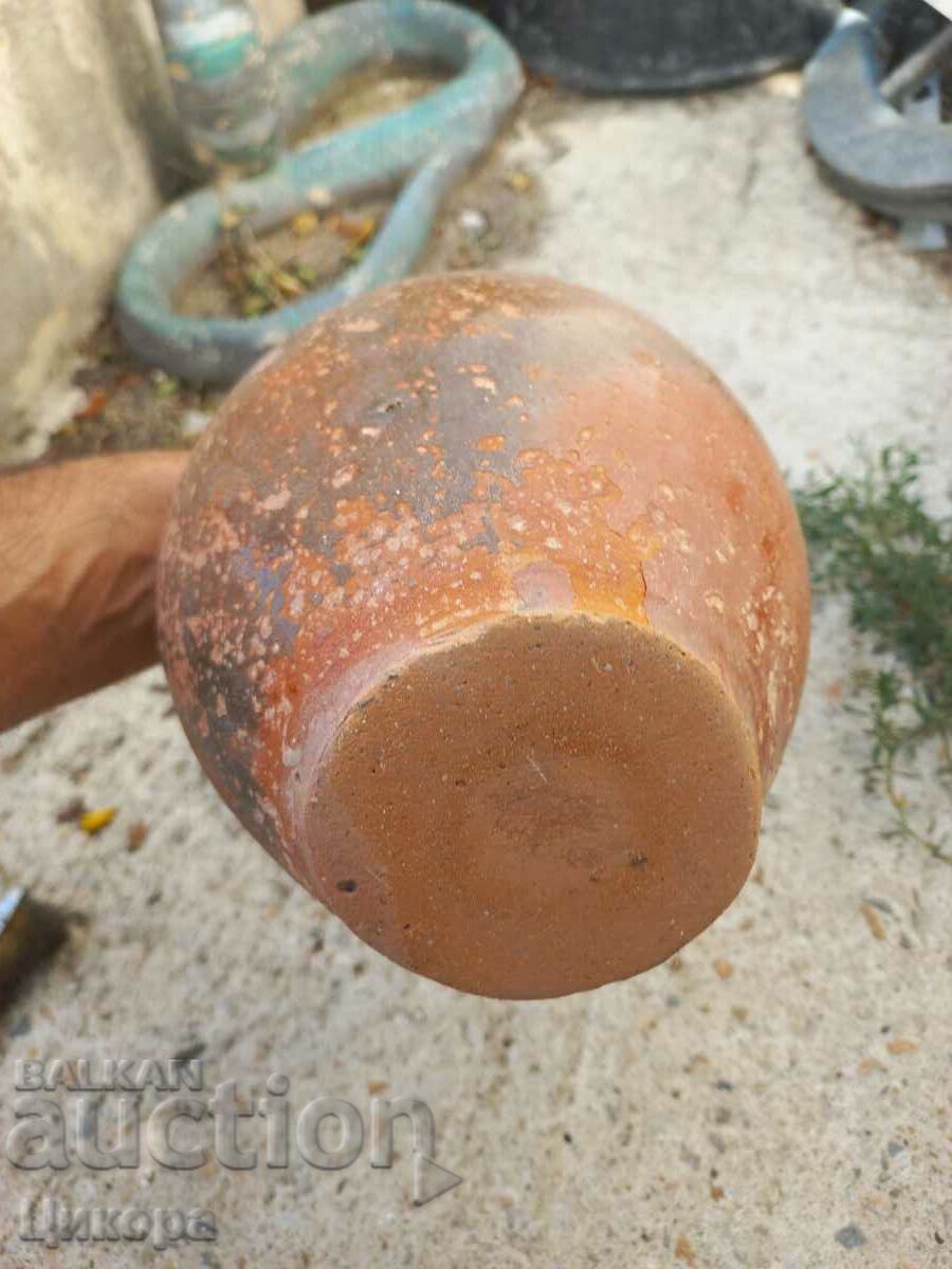 LARGE OLD PAINTED POTTERY - 6