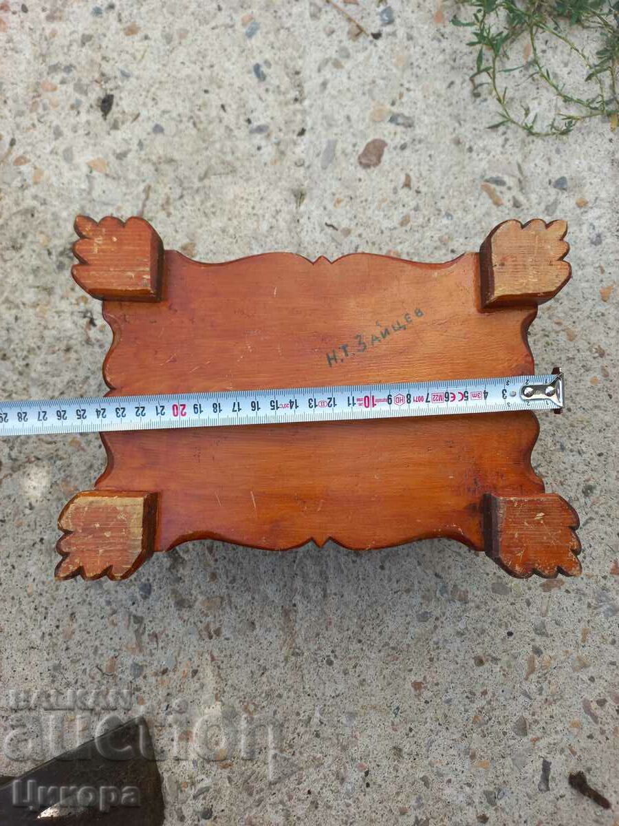 CUTIE DE BIJUTERII VECHE DIN LEMN SCULTURA IN LEMN SCENA DE VÂNATOARE - 7