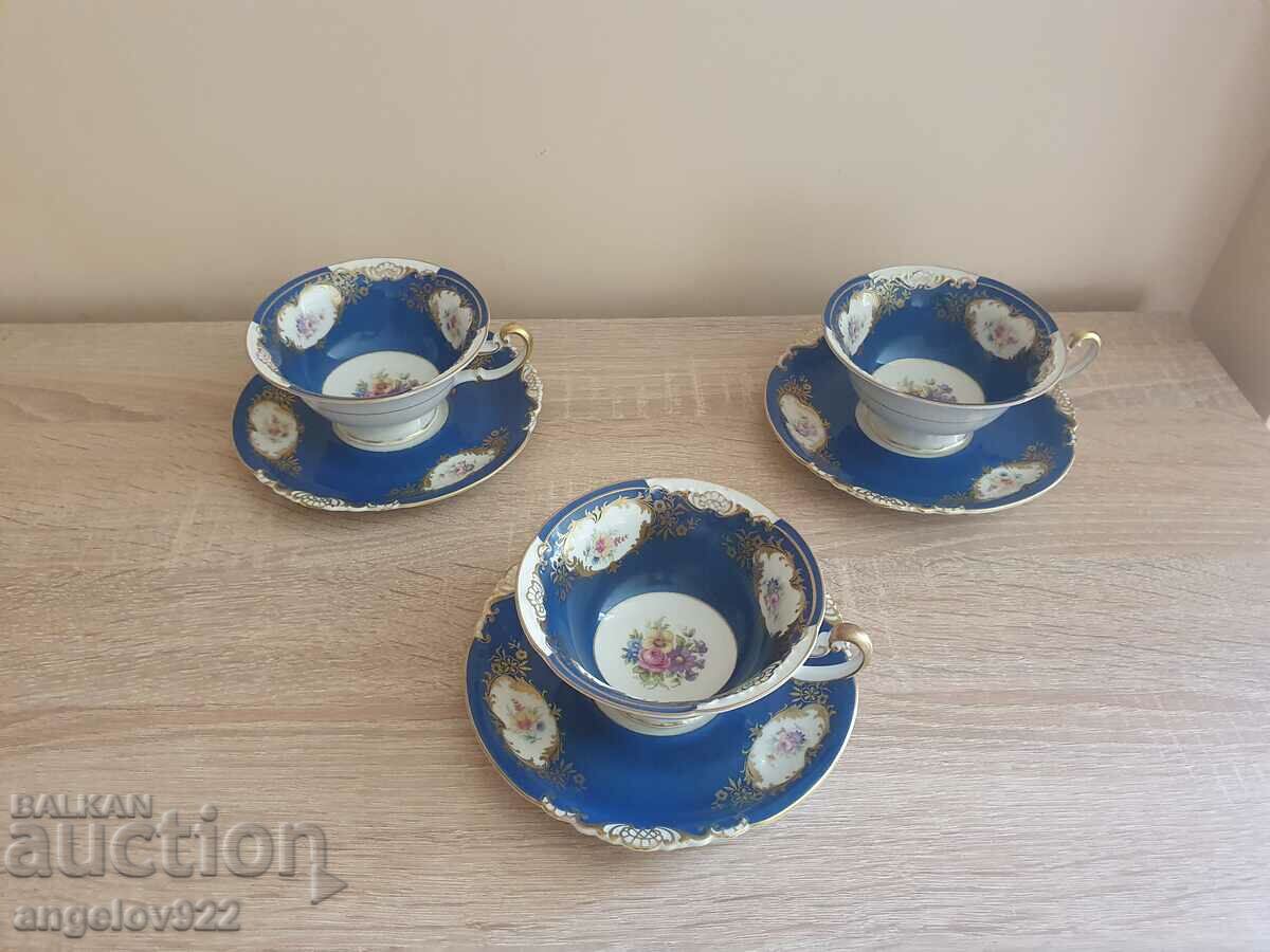 German porcelain coffee cups Konigl.pr.Tettau