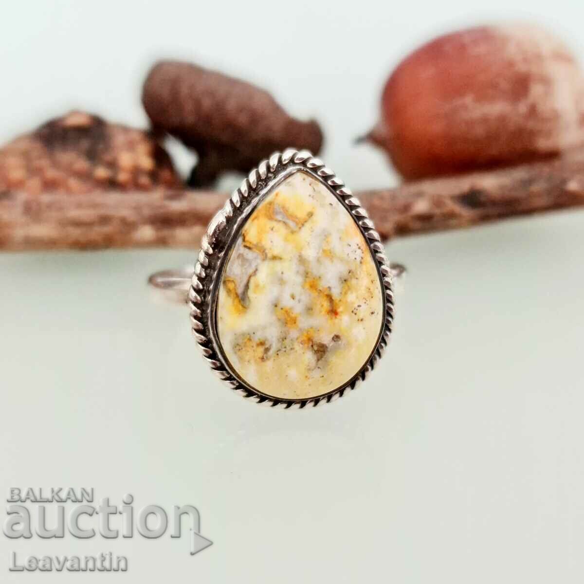 5119 Silver ring with Bee Jasper