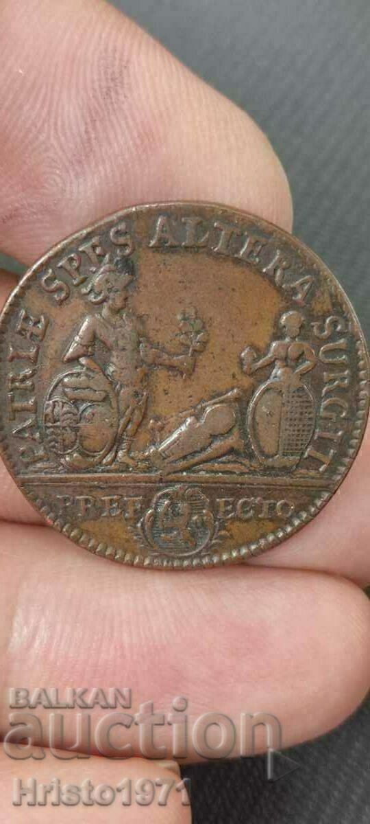 French Token 1754 City of Metz with price 85.00 BGN | € 43.46