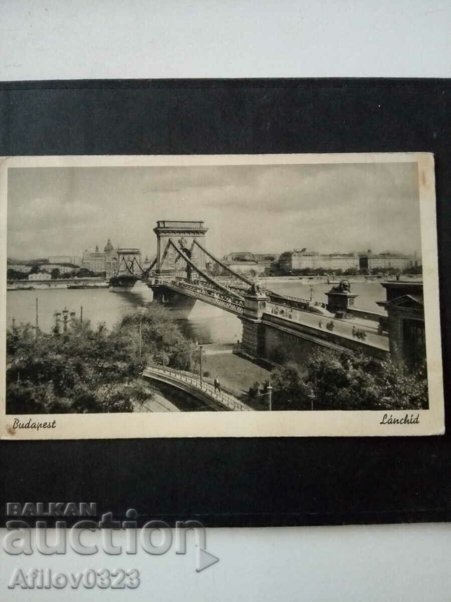 Old view - Budapest - "Lanchid" bridge.