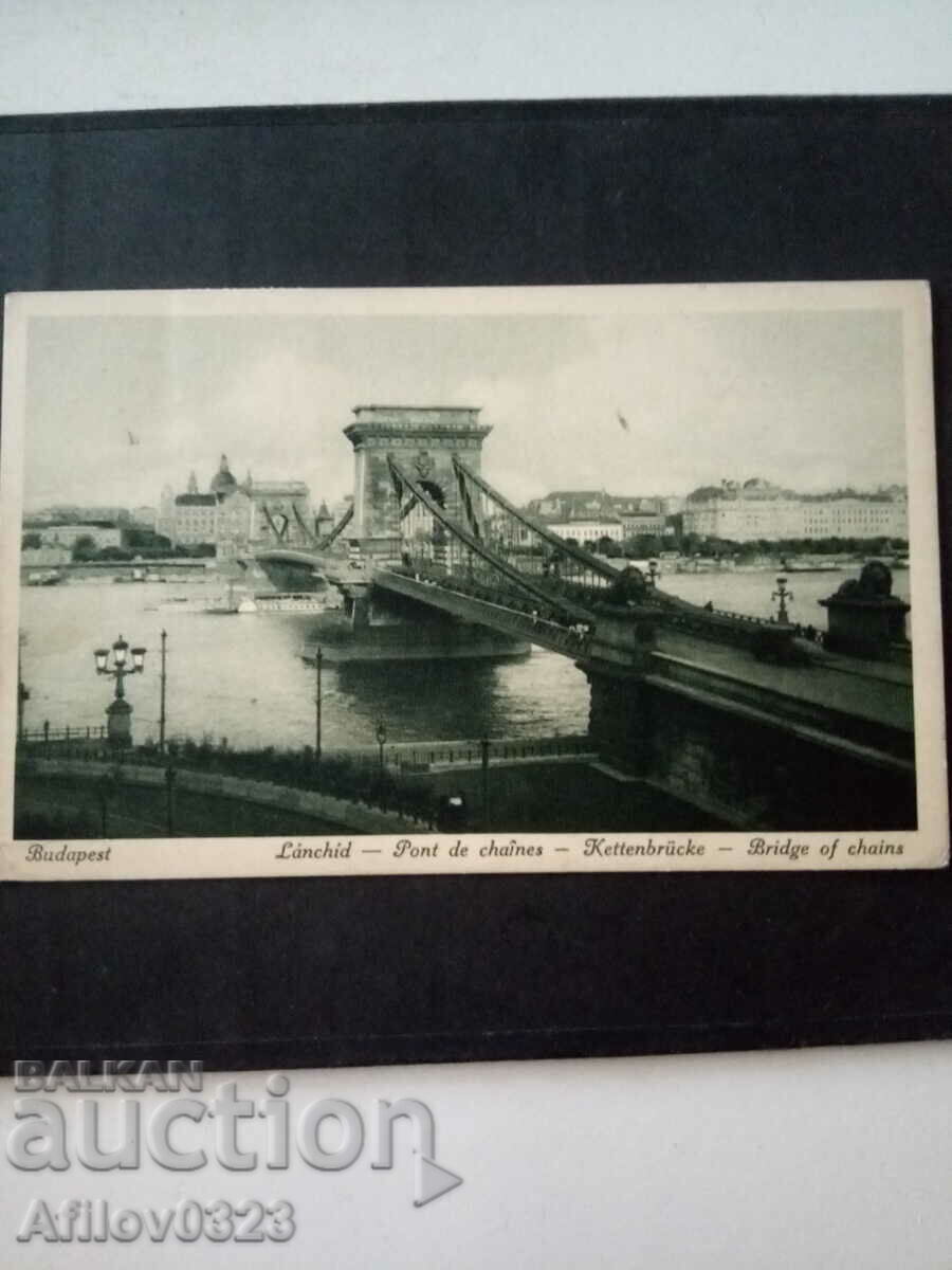 Old view - Budapest - "Lanchid" bridge.