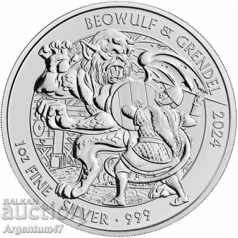 SILVER 1 OZ 2024 BRITANIA - MIȚURI ȘI LEGENDE BEOWLF AND