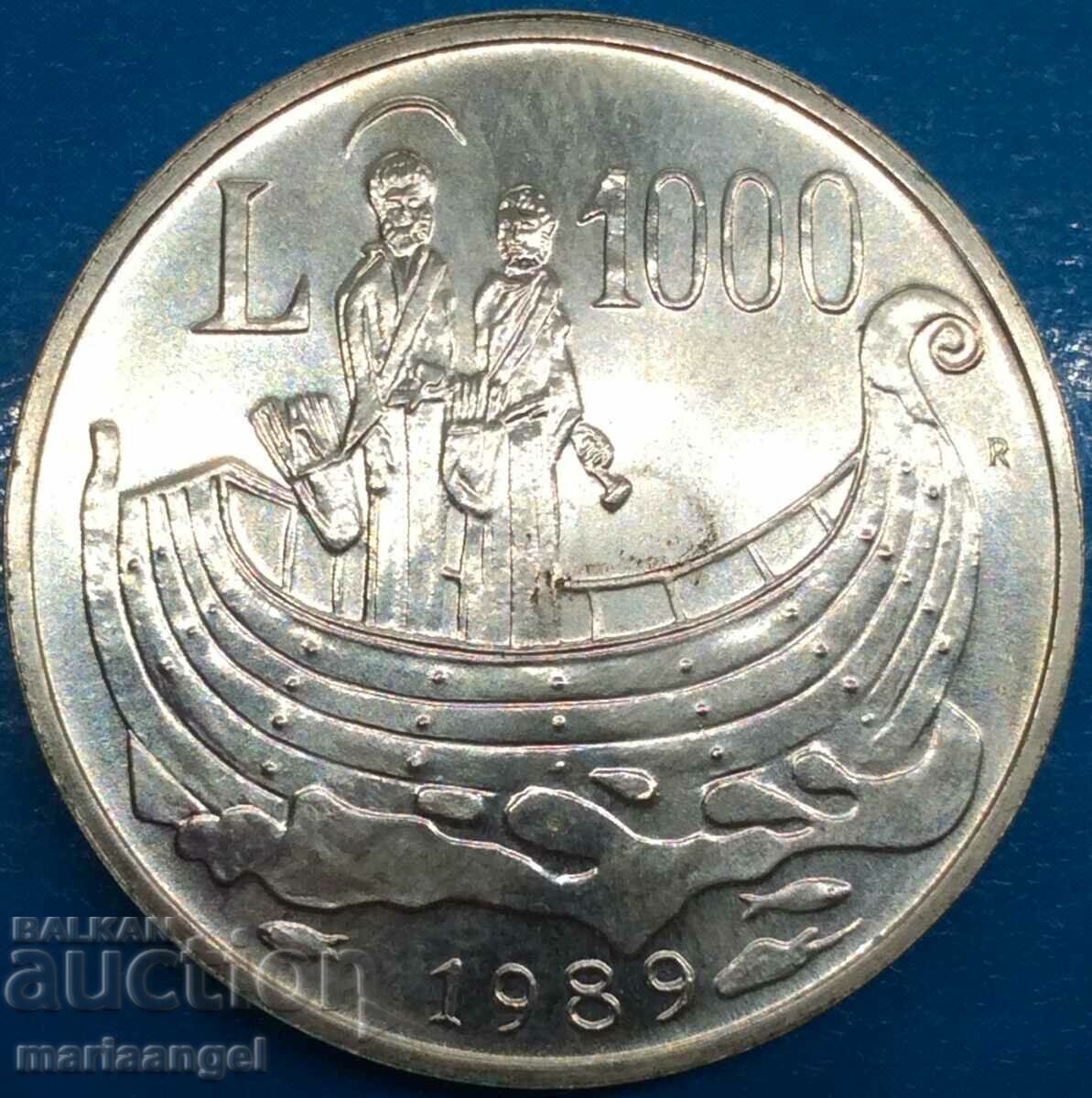 1000 Lira 1989 San Marino Italy Silver