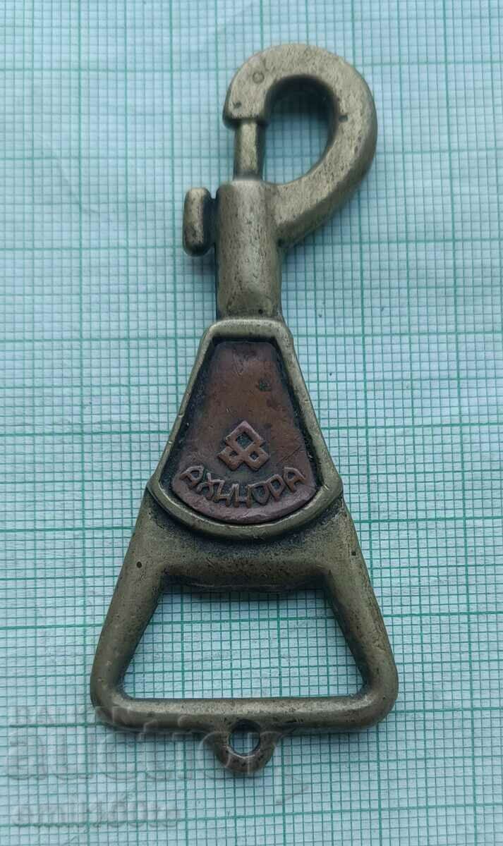 Keychain with beer opener - advertisement of Achinora factory