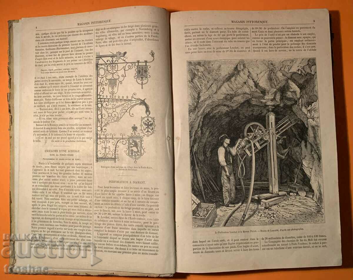 Revista franceză de carte veche cu multe ilustrații 1866