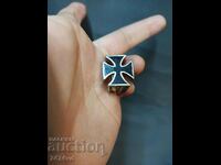 Silver Plated Old Ring - Knight's Maltese Cross Enamel C&S