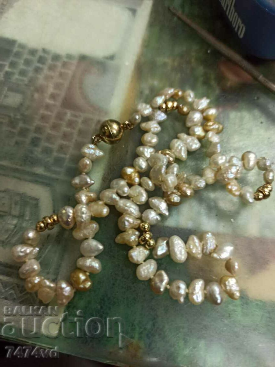 Delivery of Pearl necklace with Keshi pearls silver and gold! Delivery of Pearl necklace with Keshi pearls silver and gold!