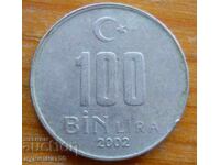 100000 lira 2002 - Turkey