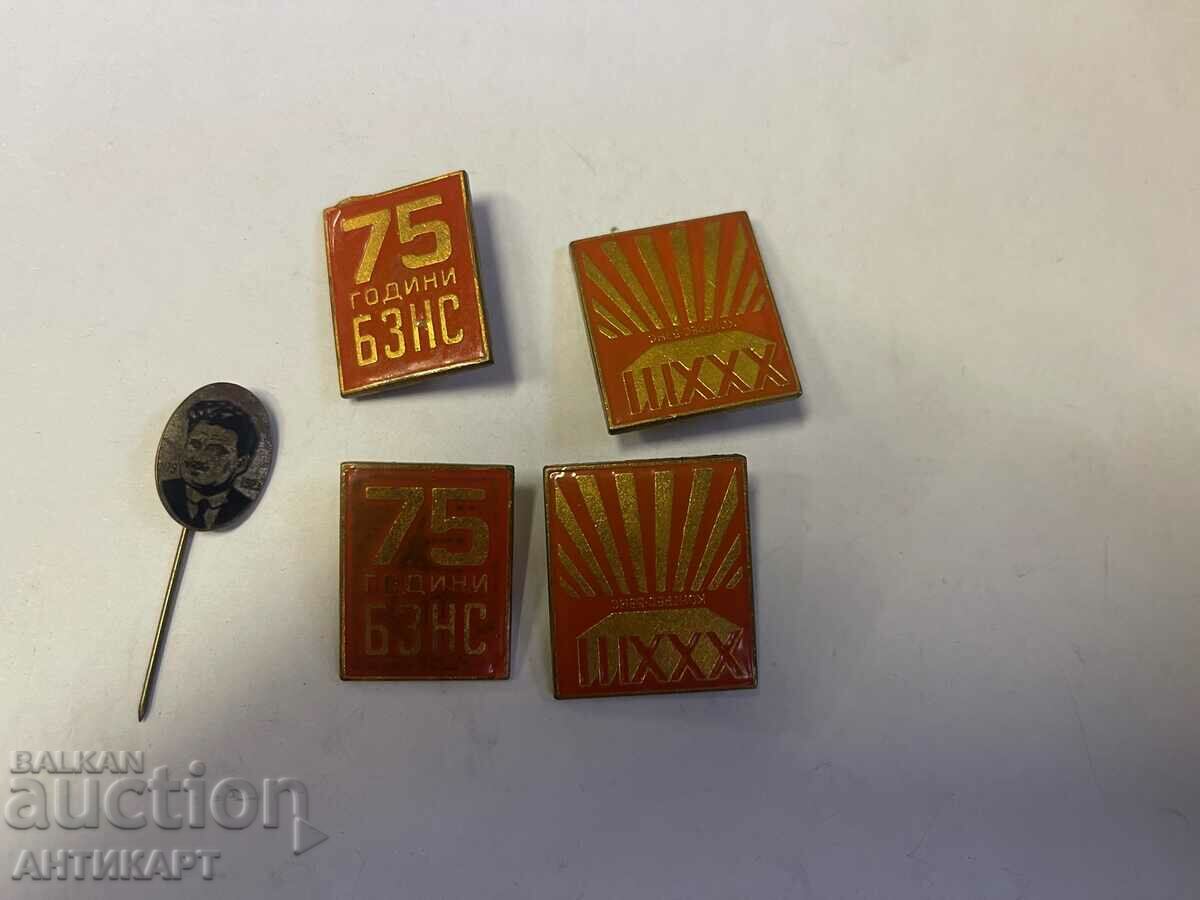 5 pieces of badges signs BZNS, Al. Stabolisky