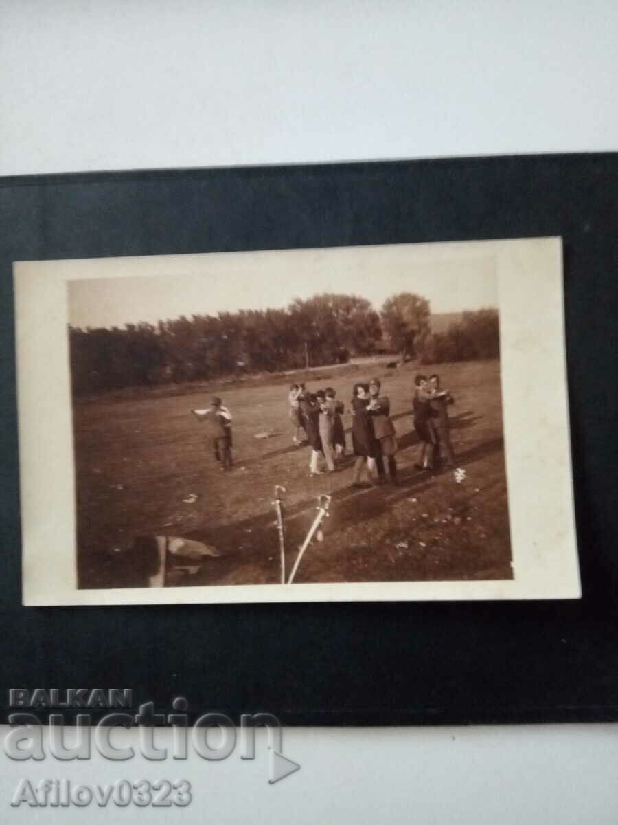 Old photo - of dancing in nature.