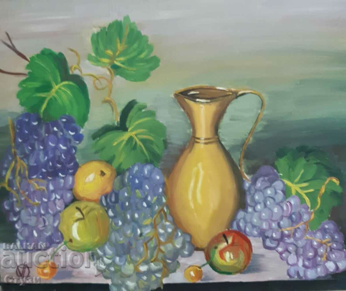 Πίνακας "Νεκρή φύση", Όλγα Βασίλεβα, λάδι, 38x46 εκ. - Εκποίηση