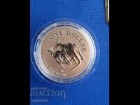 Silver Kangaroo coin, 1 oz, 1999, Australia