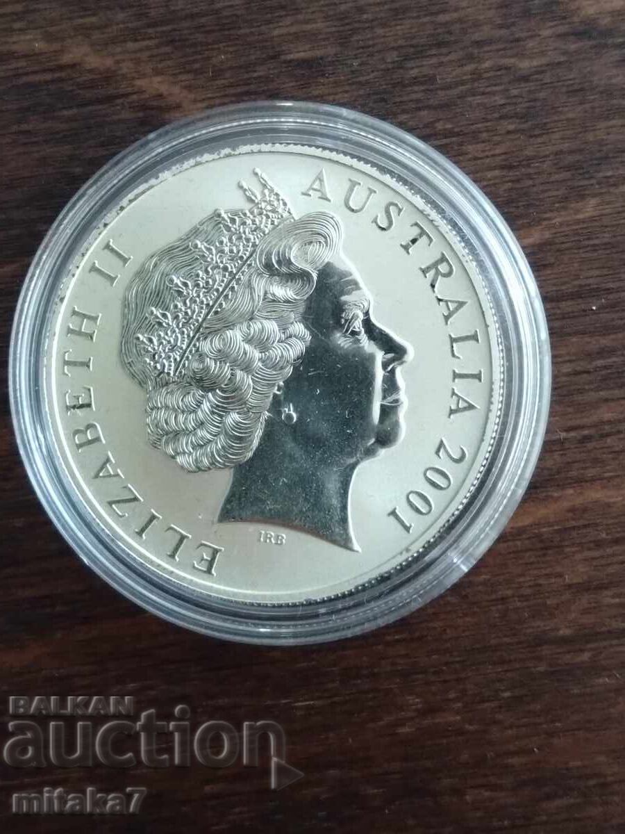 Silver Kangaroo coin, 1 oz, 2001, Australia with price 152.00 BGN | € 77.72