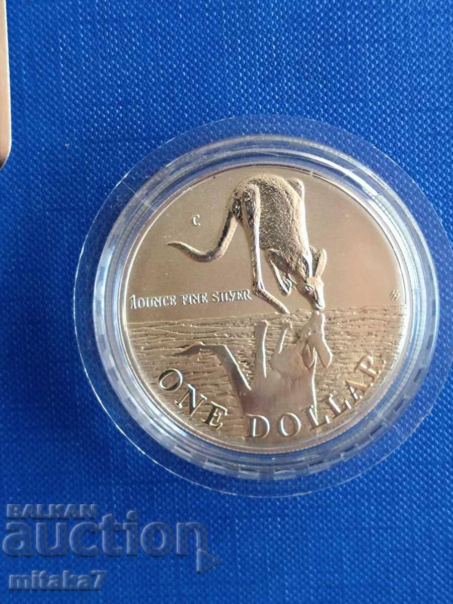 Silver Kangaroo coin, 1 oz, 1997, Australia