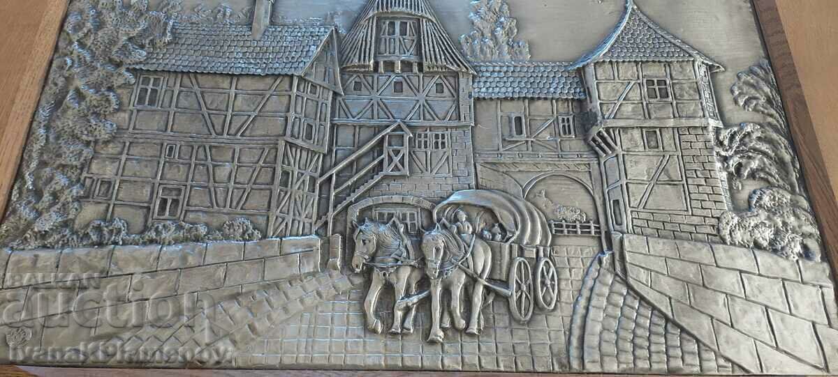 Licitație Panou cadru metalic lemn 80cm 60cm Licitație Panou cadru metalic lemn 80cm 60cm