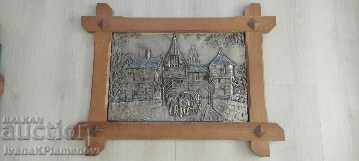 Panel metal frame wood 80cm 60cm Panel metal frame wood 80cm 60cm